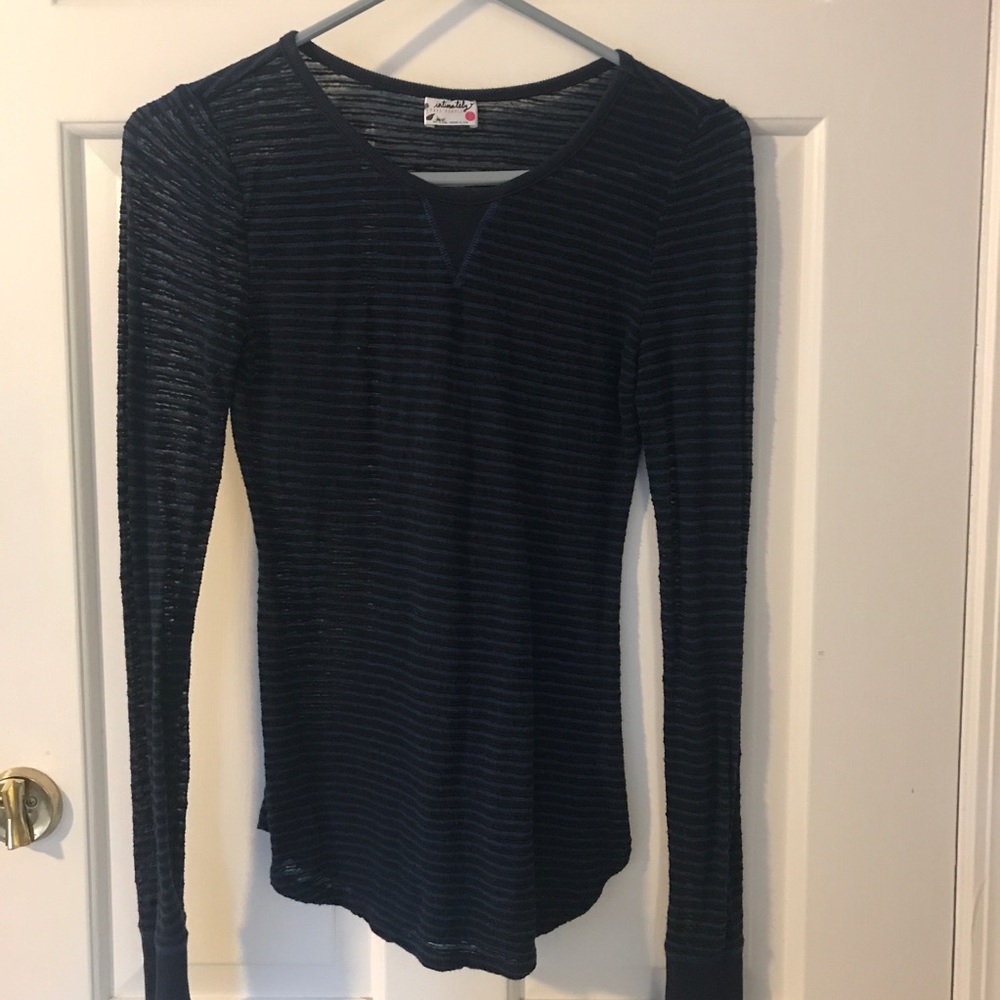 Black/blue free people long sleeve